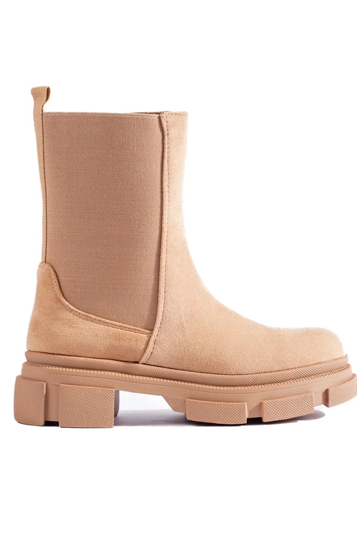 Laarzen Damesschoenen van beige suède