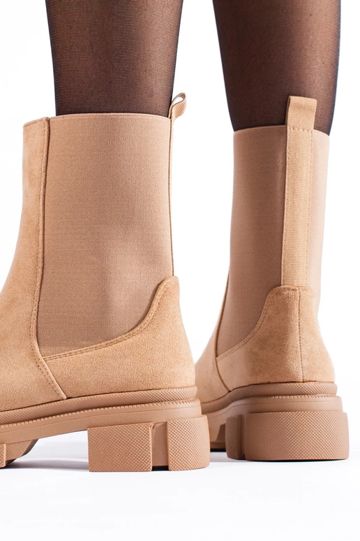 Laarzen Damesschoenen van beige suède