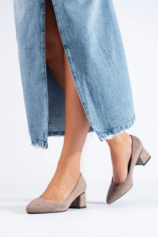 Wildleder High Heels mit niedrigem...