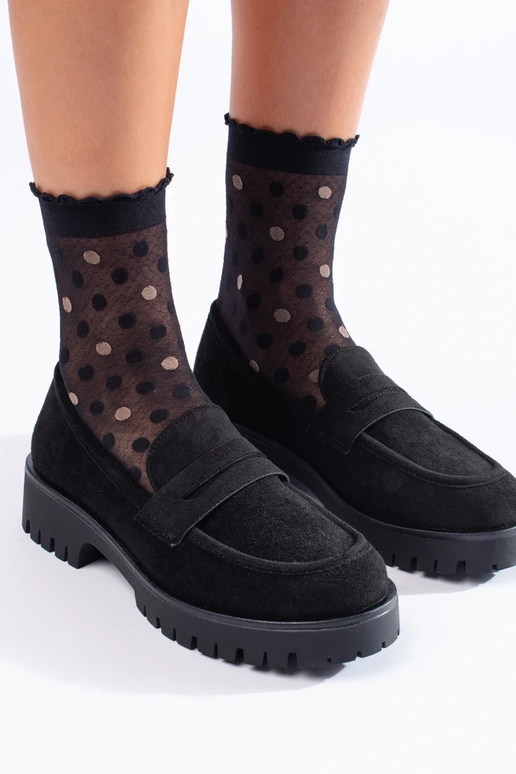 suède mocassins met een enorme hak... suède mocassins met een enorme hak...