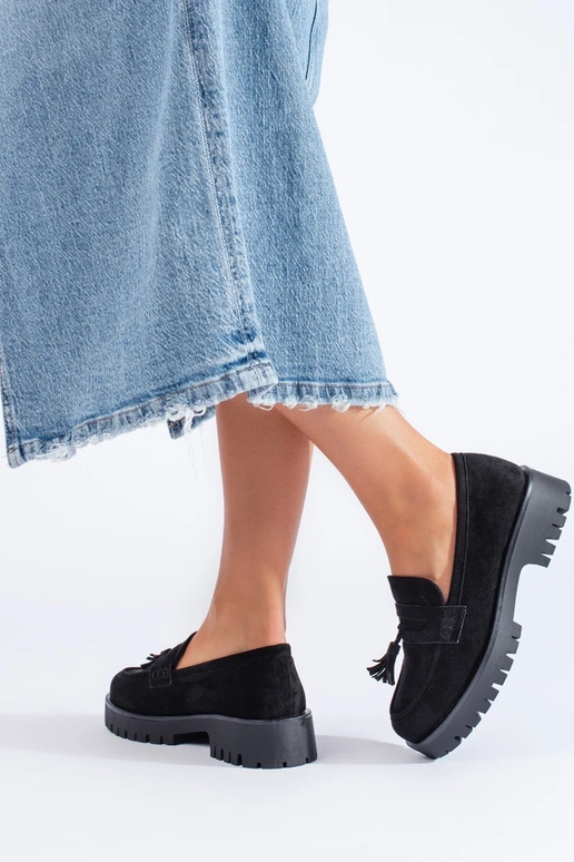 suède mocassins in de kleur zwart... suède mocassins in de kleur zwart...