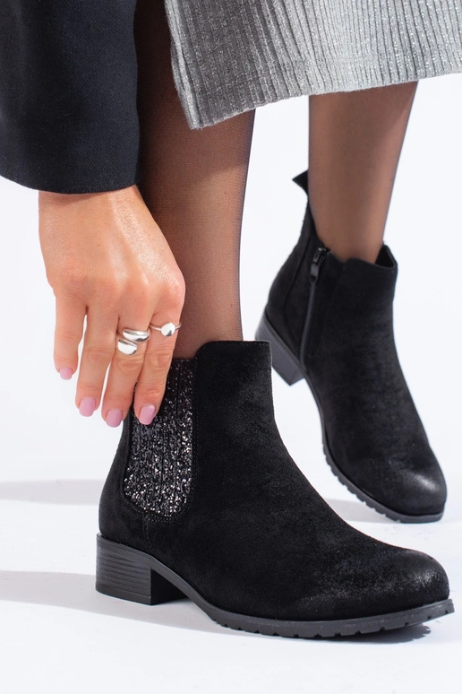 en daim noir Chaussures femme