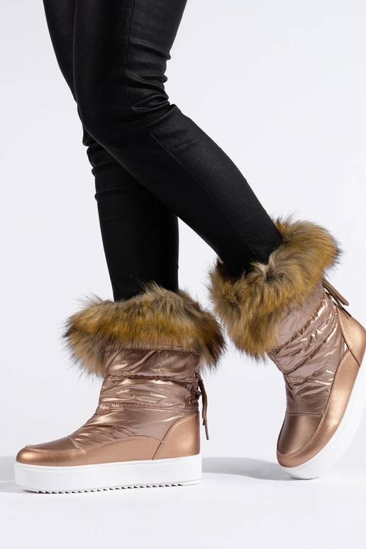 Rosa Damen-Schneestiefel mit Fell Rosa Damen-Schneestiefel mit Fell
