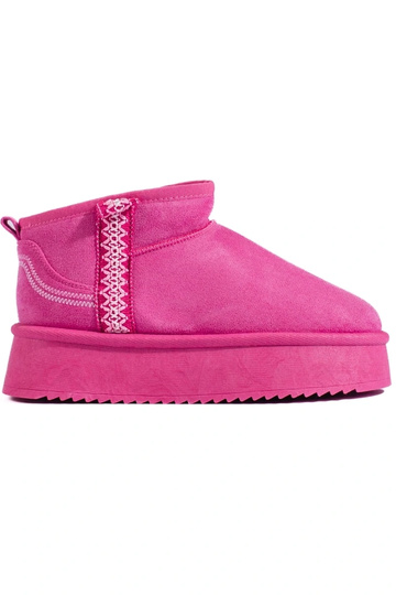 roze suède platform snowboots