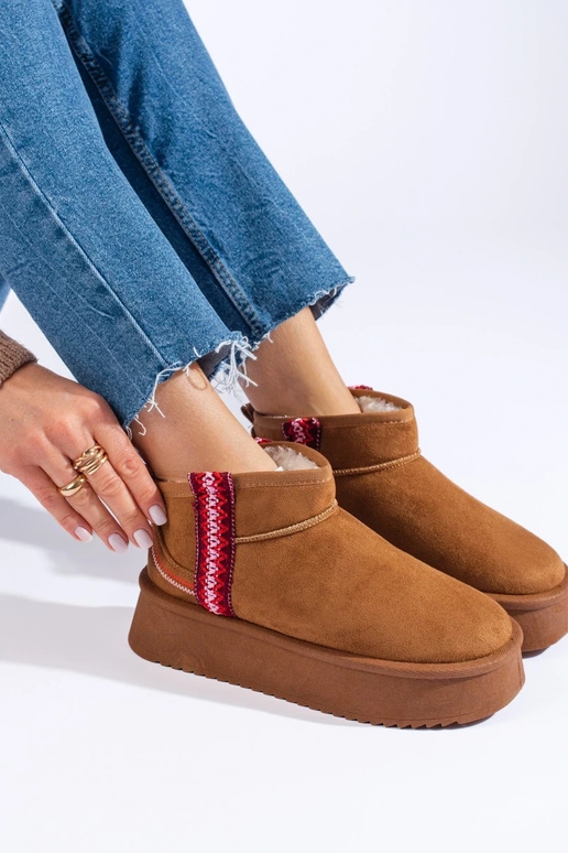 van suède Dames snowboots camel