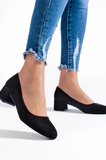 Schwarze Wildleder-High-Heels 2