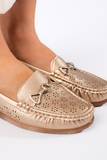 mocassins pour femmes dorés 2