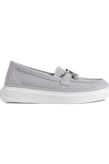mocassins femme gris