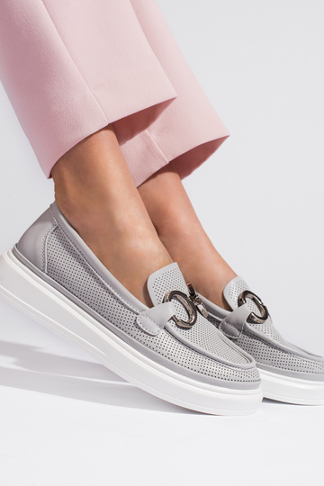 mocassins femme gris 2