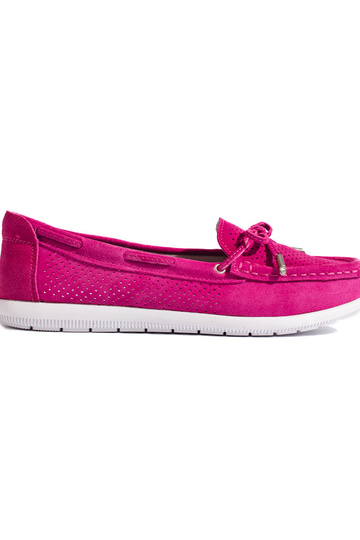 Mocassins femme rose vif