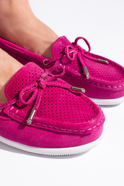 Mocassins femme rose vif