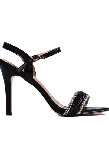 sandales noires à talon fin