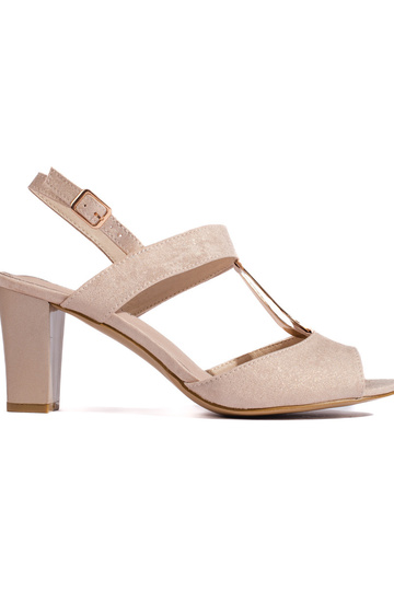 gouden sandalen met hak