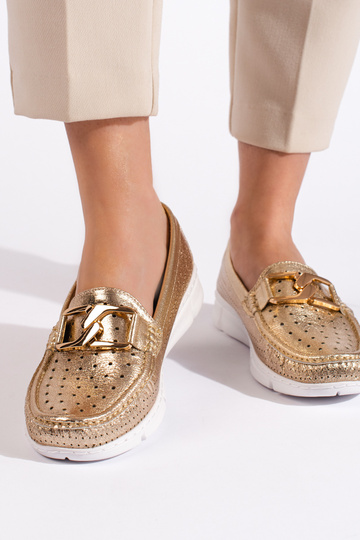mocassins pour femmes dorés 2