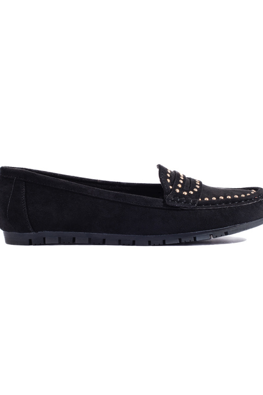 mocassins en daim noir pour femme