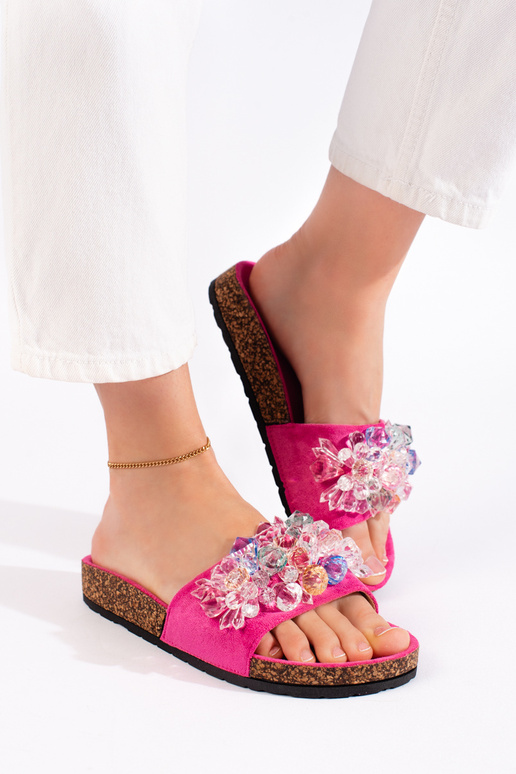 de pantoufles en daim de pantoufles en daim