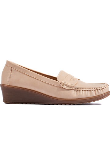 Mocassins femme beige