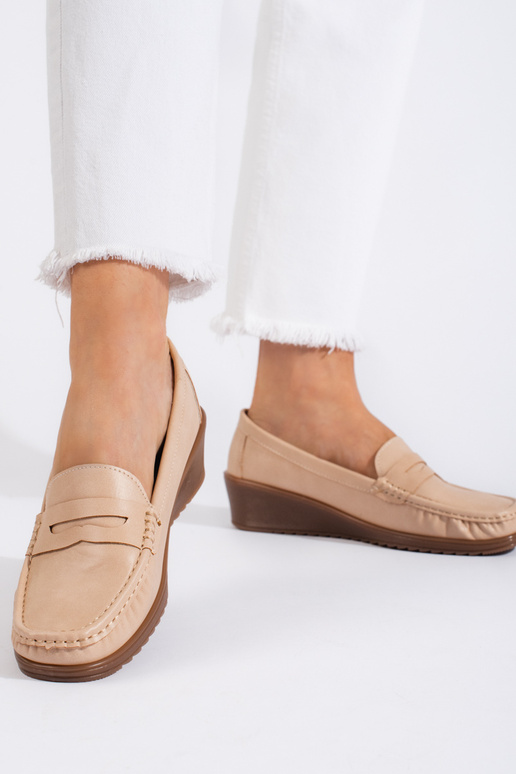 Damesmocassins beige