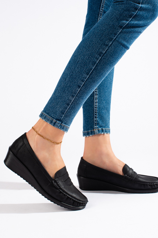 Mocassins pour femmes de couleur noire Mocassins pour femmes de couleur noire