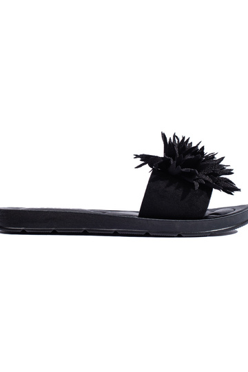 Chaussons femme noirs avec...
