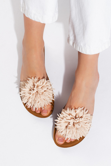 Beige damesslippers met een... 2