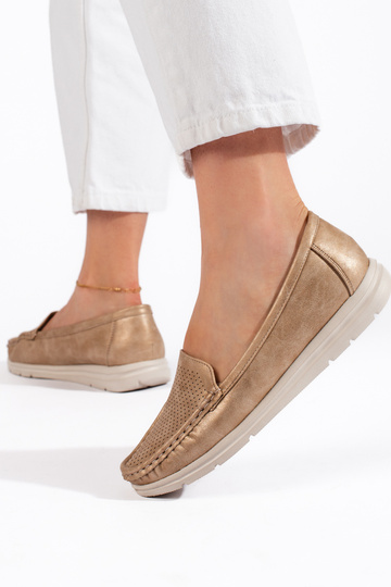 mocassins pour femmes dorés 2