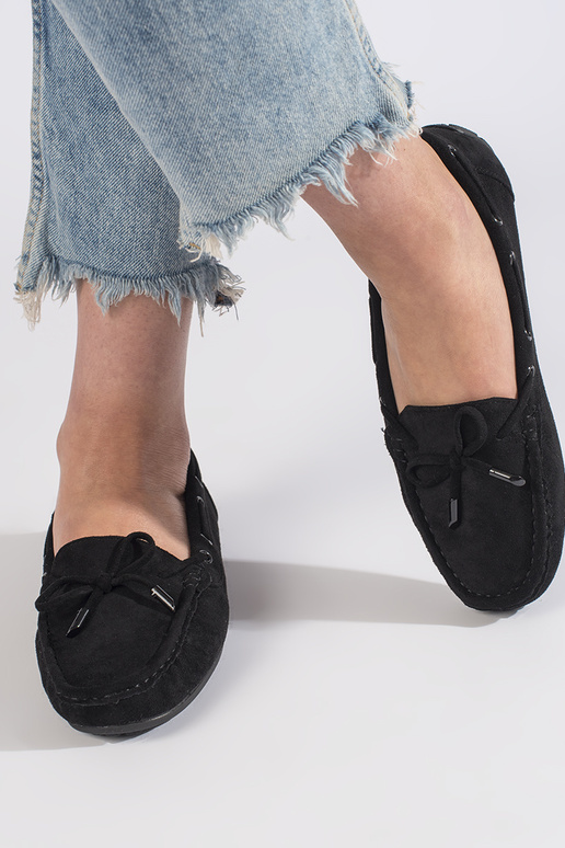 mocassins femme en daim noir