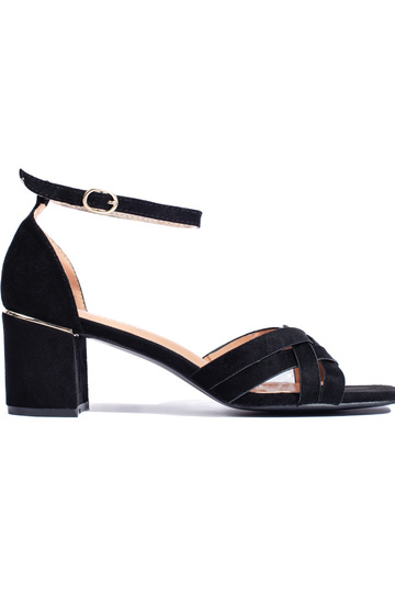 zwarte suède sandalen