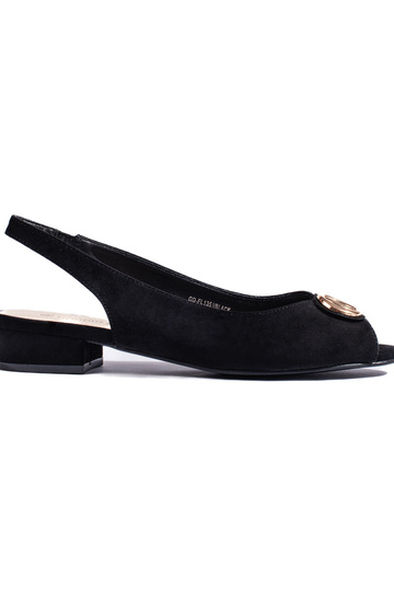 sandales en daim noires