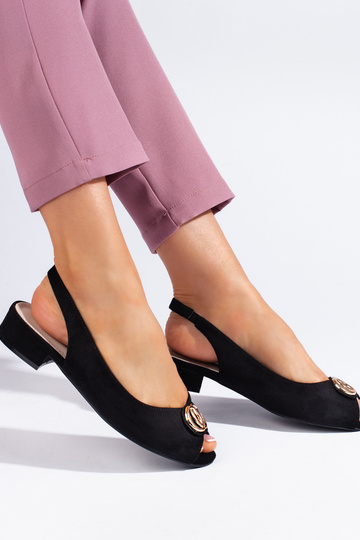 schwarze Wildledersandalen 2