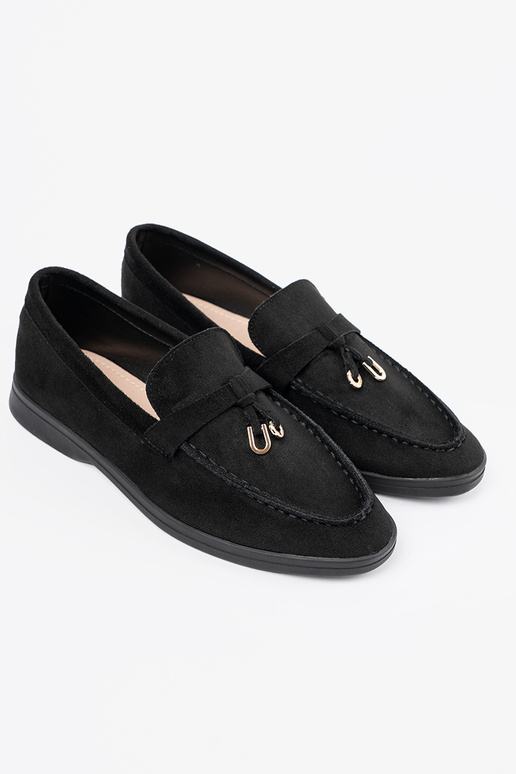 Mocassins en daim noirs pour femmes
