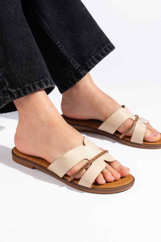 Elegante beige pantoffels