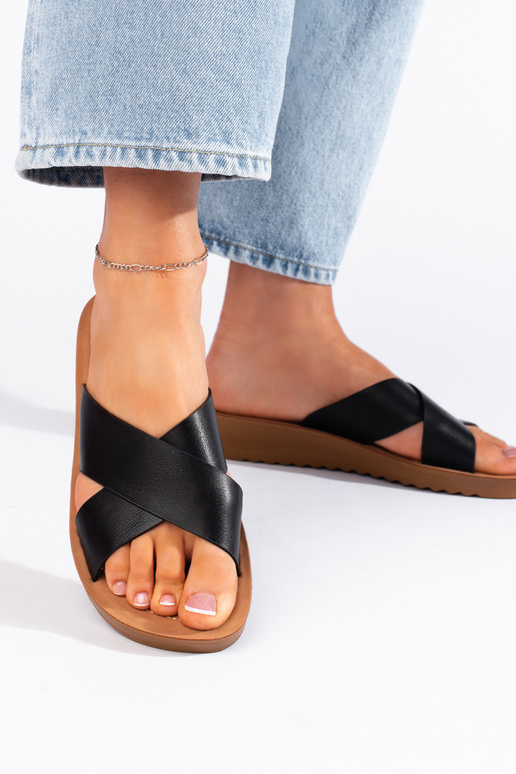 Chaussons noirs à plateforme Chaussons noirs à plateforme