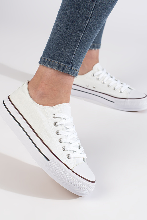 Weiße klassische Damen-Sneakers mit...