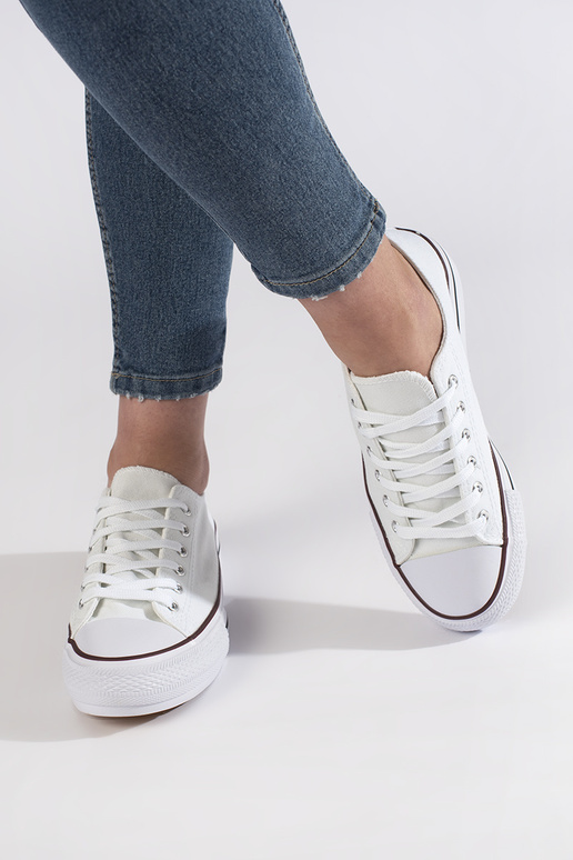 Weiße klassische Damen-Sneakers mit...