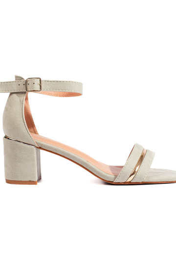 sandales à talons en daim vert