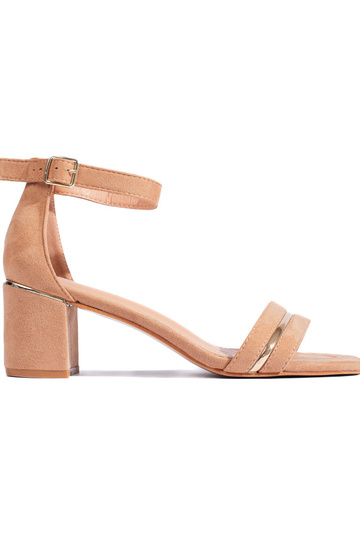 bruine suède sandalen met...