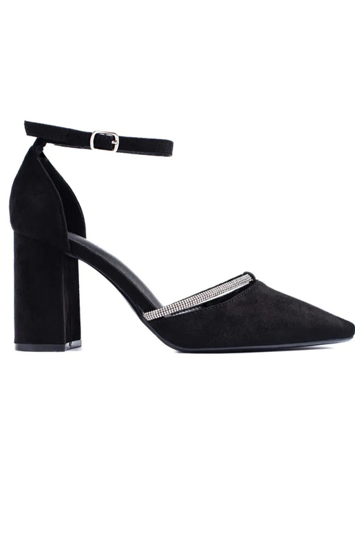 Schwarze Wildleder-High-Heels an der... Schwarze Wildleder-High-Heels an der...