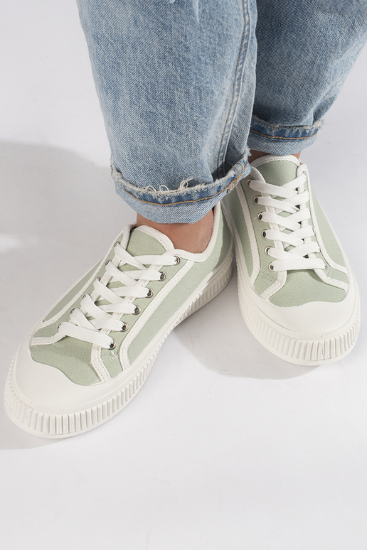 Hellgrüner Damenschuh mit Plateau Hellgrüner Damenschuh mit Plateau