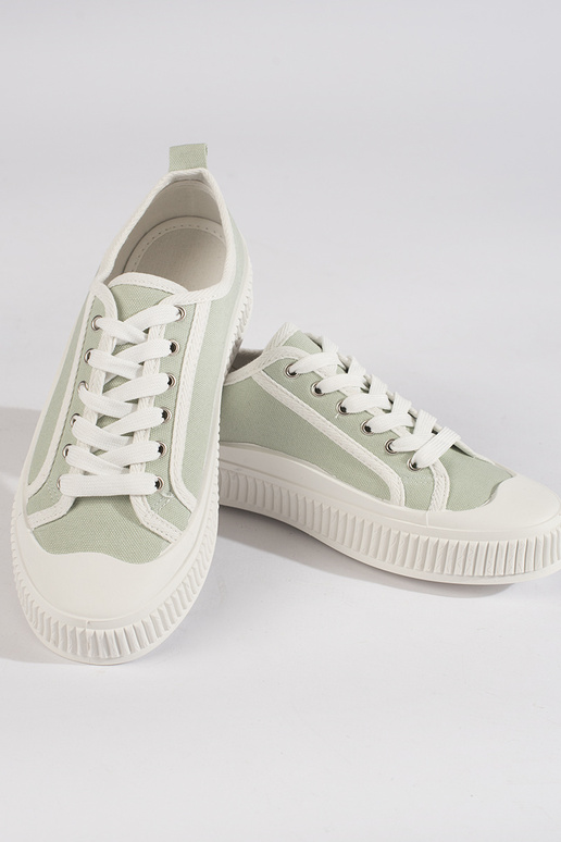 Hellgrüner Damenschuh mit Plateau Hellgrüner Damenschuh mit Plateau