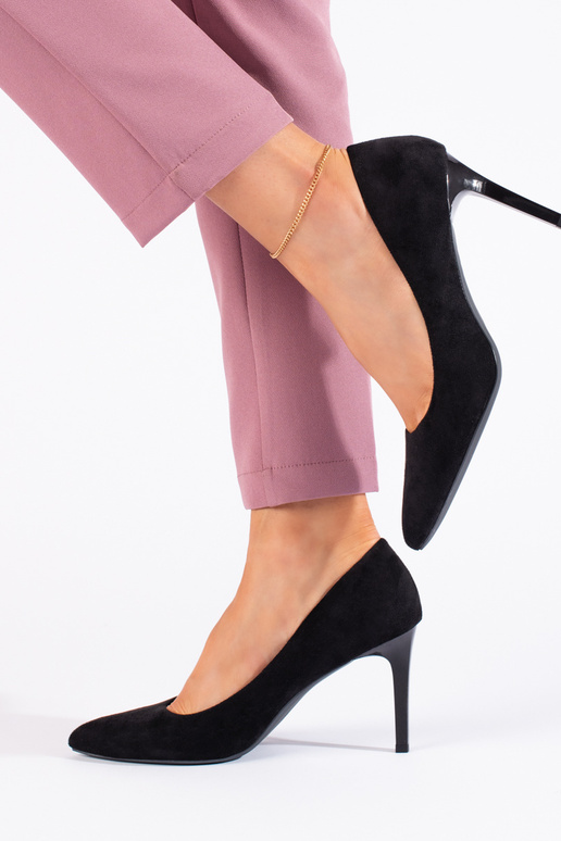 Klassische Wildleder-High-Heels in...