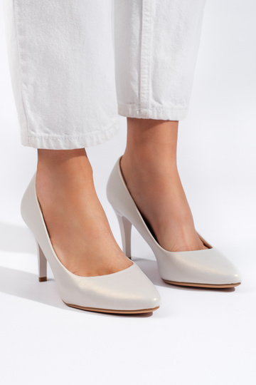 weiße High Heels mit dünnem... 2