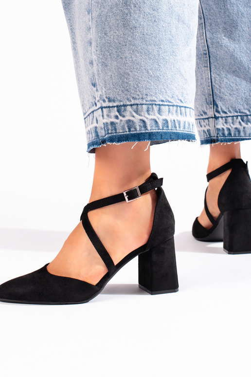 Schwarze Wildleder-High-Heels von...