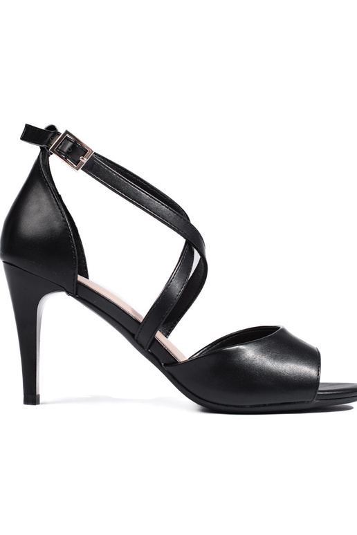 sandalen met dunne hak in de kleur...