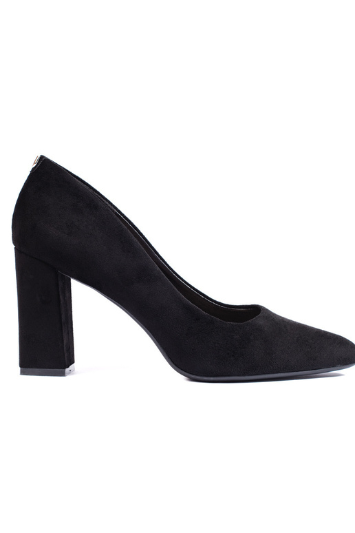 Schwarze Wildleder High Heels mit...