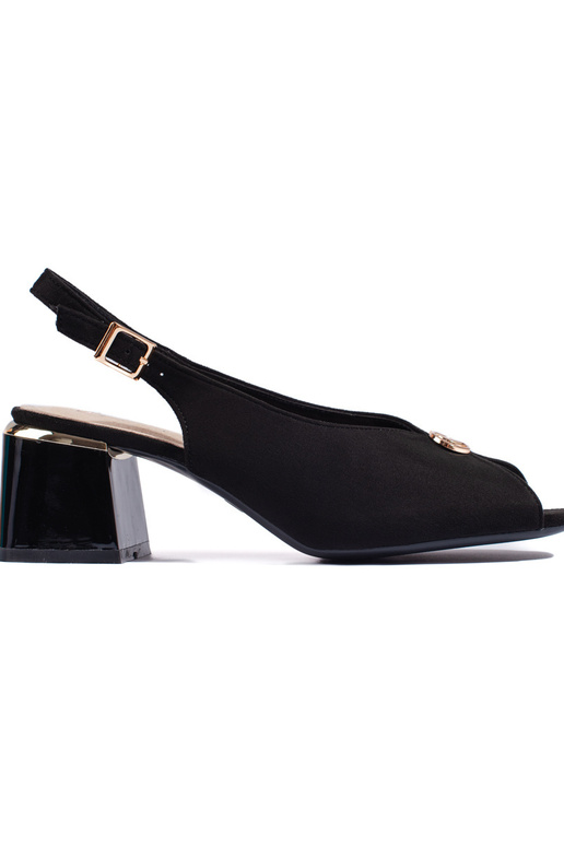 Elegante suède sandalen in zwarte kleur