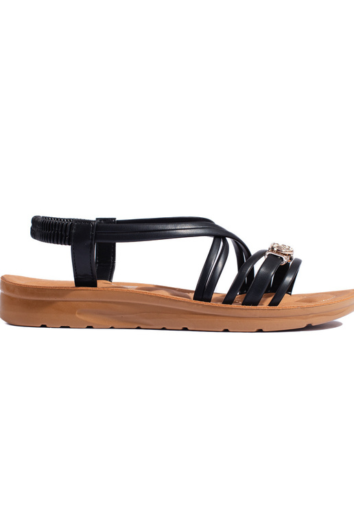 schwarze Sandalen mit rauen Sohlen