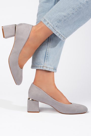 talons hauts en daim gris 2