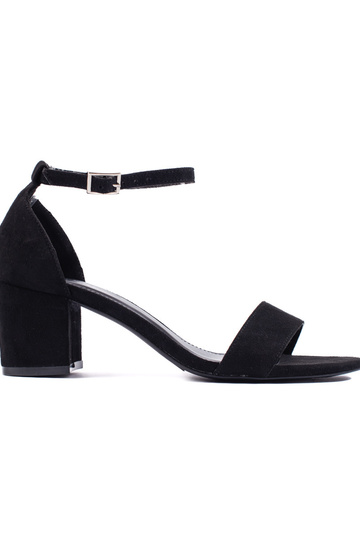 zwarte suède sandalen met hak