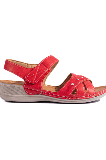 rode platformsandalen